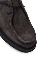 Male Gray Lace-Up Thick-Soled Suede Casual Shoes | Derimod