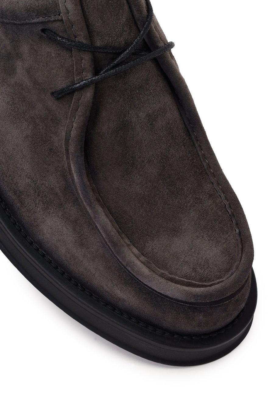 Male Gray Lace-Up Thick-Soled Suede Casual Shoes