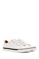 Men's White Lace-up Leather Sneaker | Derimod