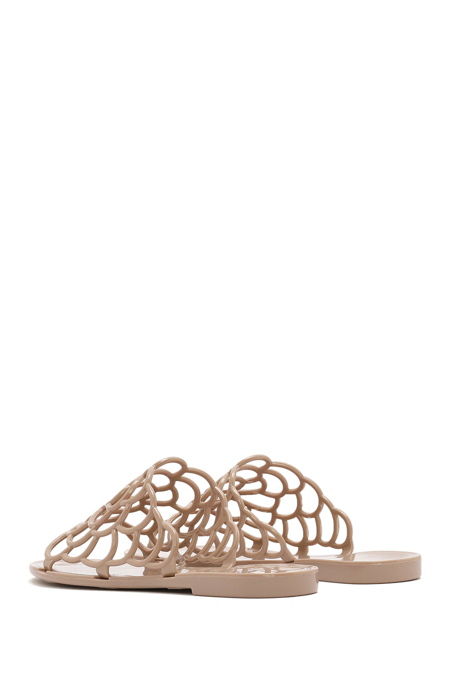 Women's Beige Patterned Jelly Slippers