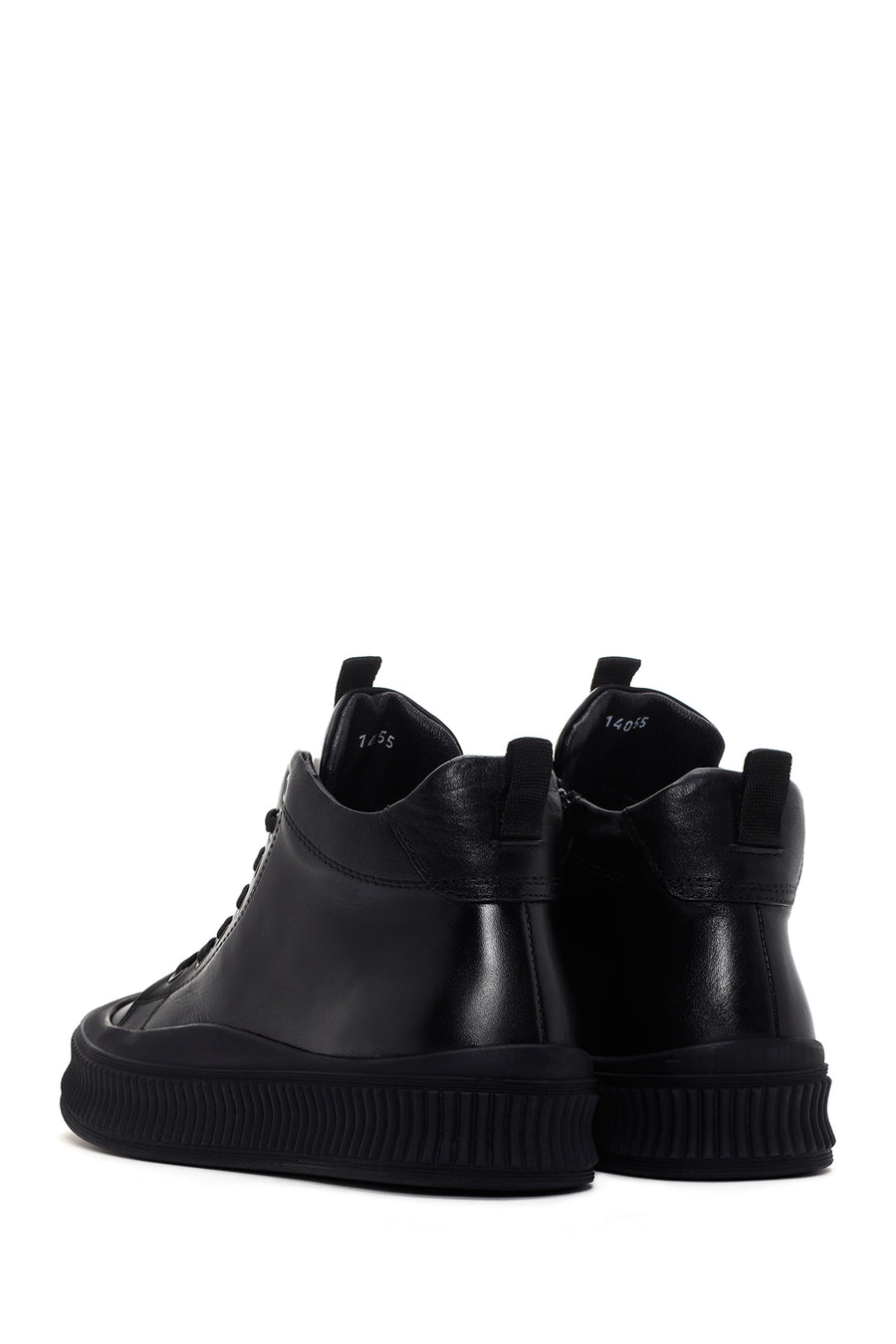 Men's Black Leather High Top Sneaker