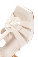 Women's White Platform Heeled Ankle Strap Sandals | Derimod