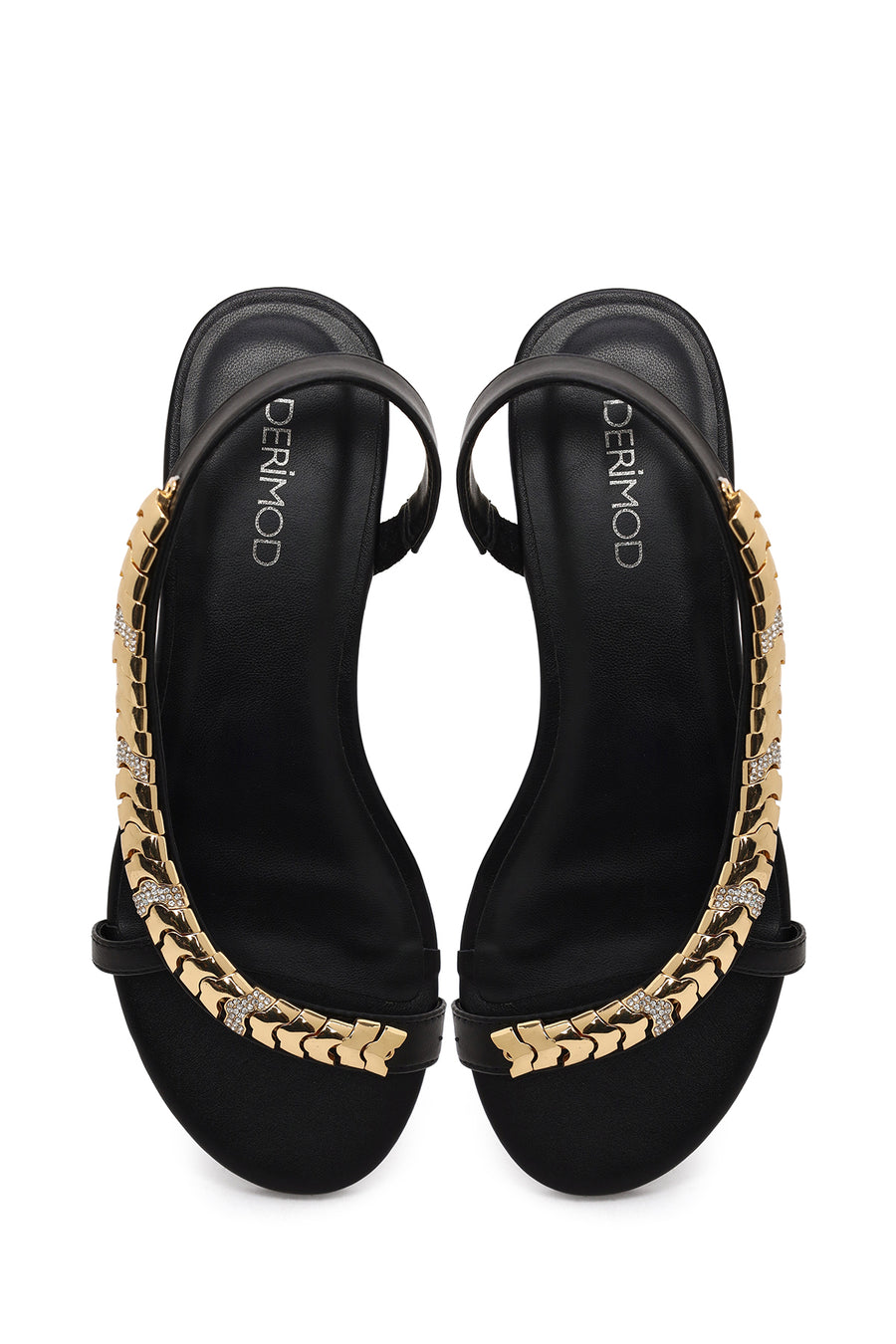 Woman Black Stone-Embellished Sandal