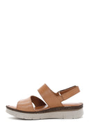 Women's Tan Ankle Strap Leather Comfort Sandals | Derimod