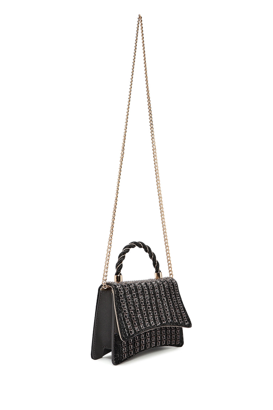 Women's Anthracite Long Strap Stone Mini Handbag