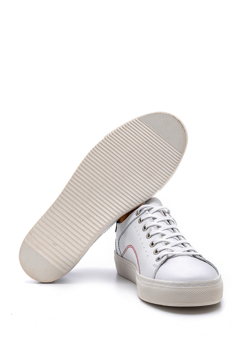Men's Leather Sneaker with Stitching Detail