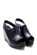 Women's Leather Wedge Heel Sandals | Derimod