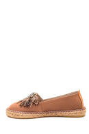 Women's Tan Stone Straw Sole Espadrille | Derimod