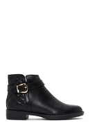 Women's Black Zippered Buckle Detailed Boots | Derimod