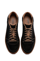 Men's Black Nubuck Leather Sneaker | Derimod