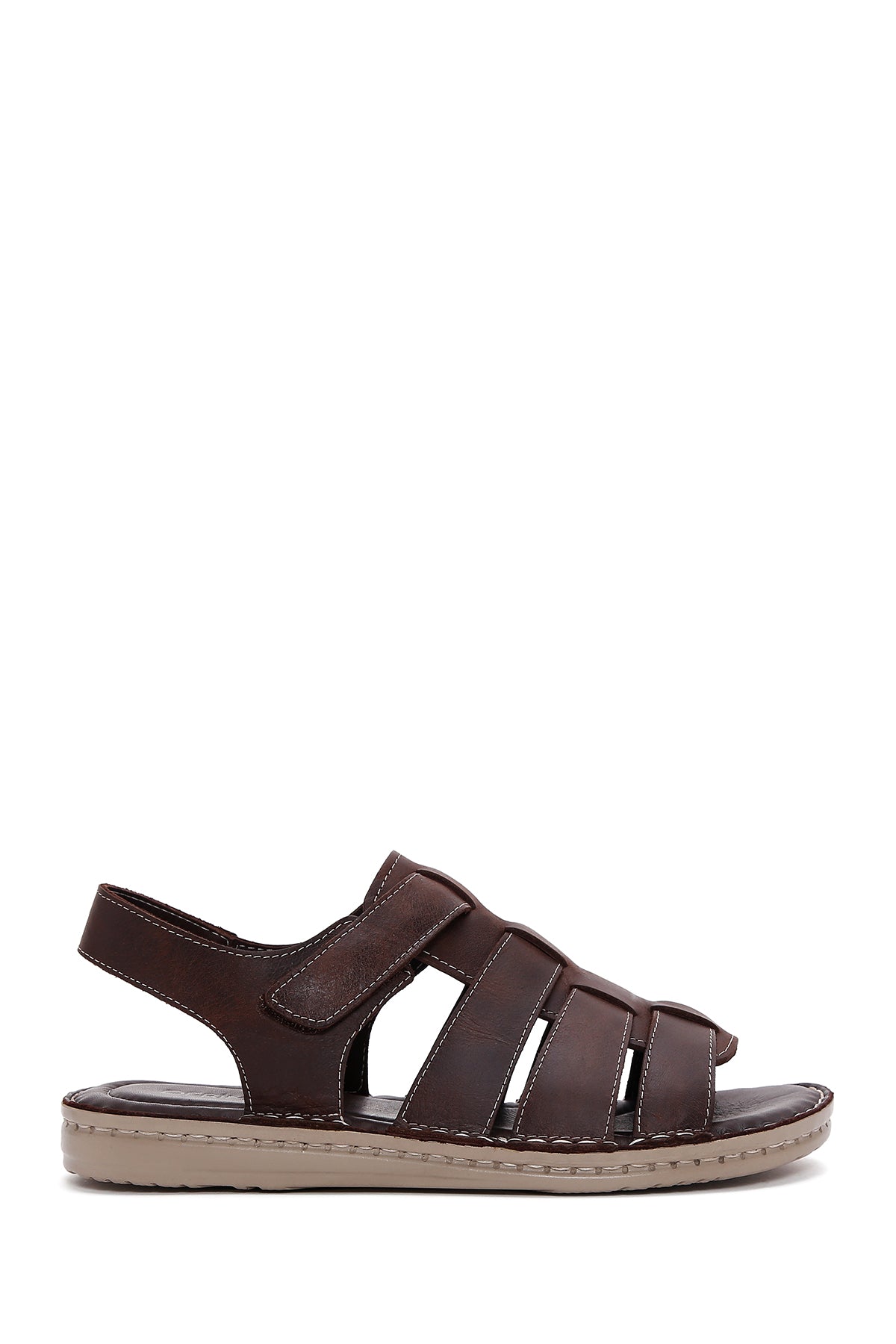 Men's Brown Leather Casual Sandals 23SFD625118 | Derimod