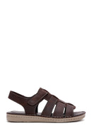 Men's Brown Leather Casual Sandals | Derimod