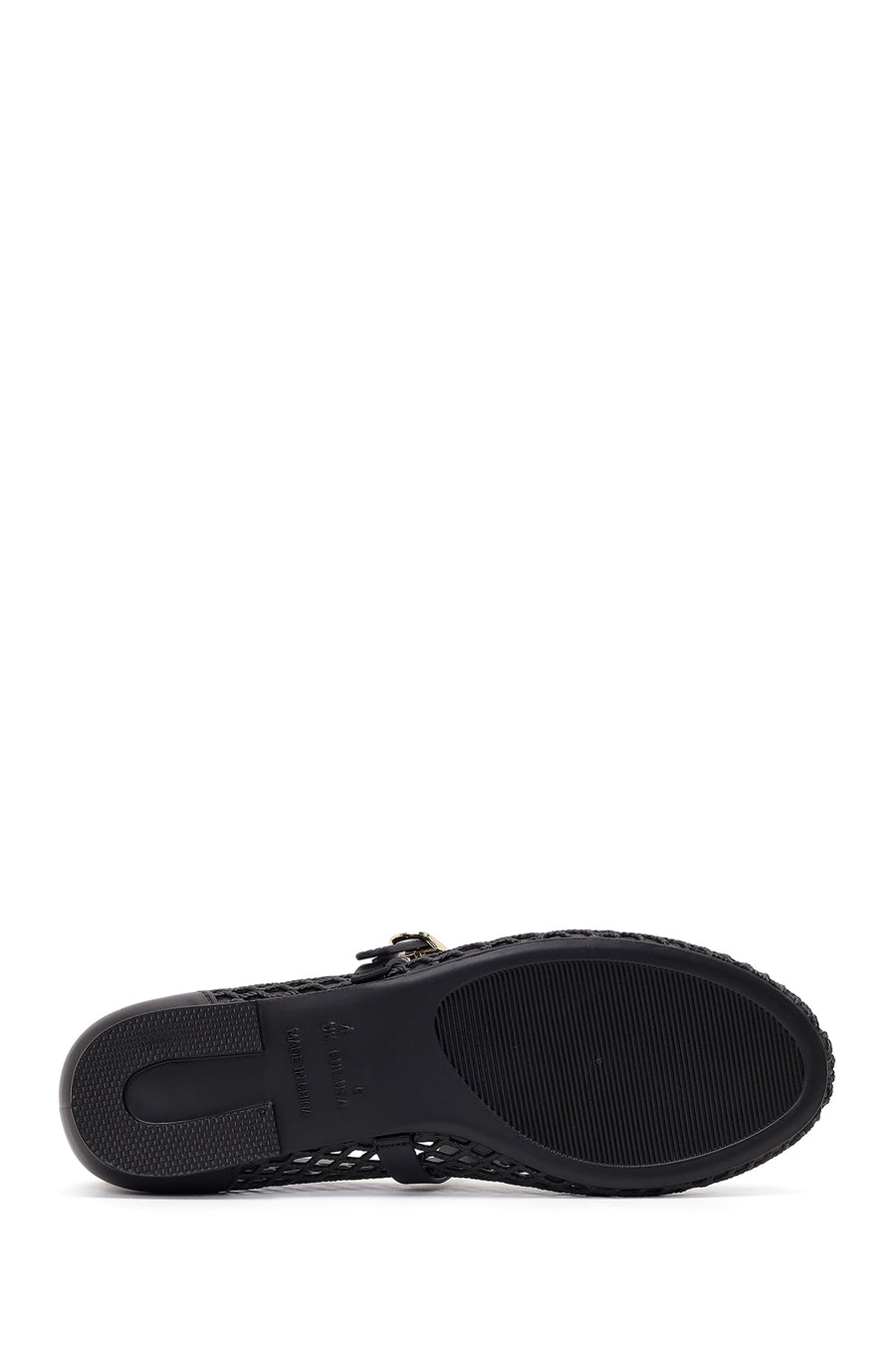 Women's Black Buckled Jelly Ballerinas