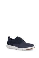 Geox Men's Navy Blue Spherica Leather Casual Shoes | Derimod