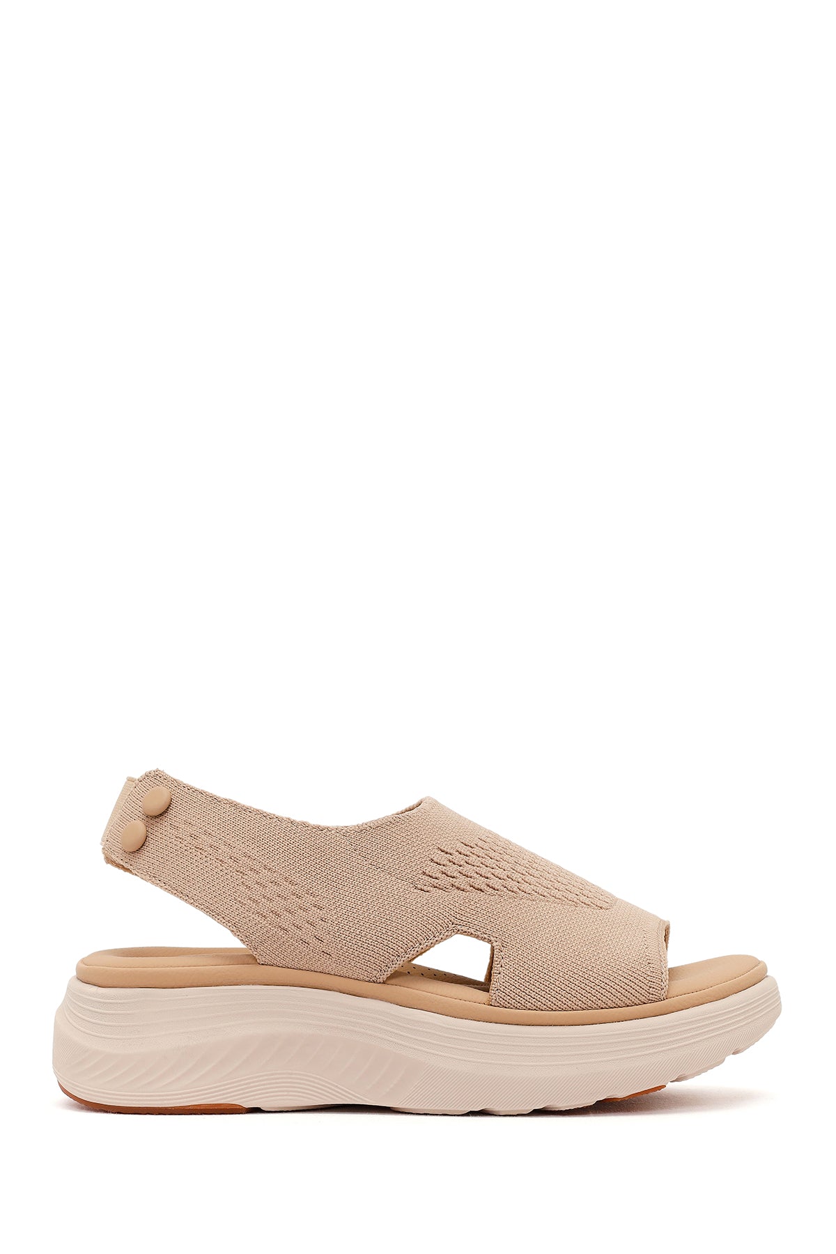 Women's Beige Strapped Thick-Soled Fabric Comfort Sandals 26SFE46406F | Derimod
