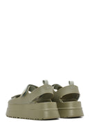 Kadın Haki Bantlı Kalın Tabanlı Jelly Sandalet | Derimod