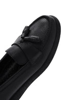 Women's Black Leather Comfort Loafer | Derimod