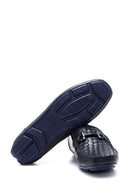 Erkek Lacivert Deri Örgülü Casual Loafer | Derimod
