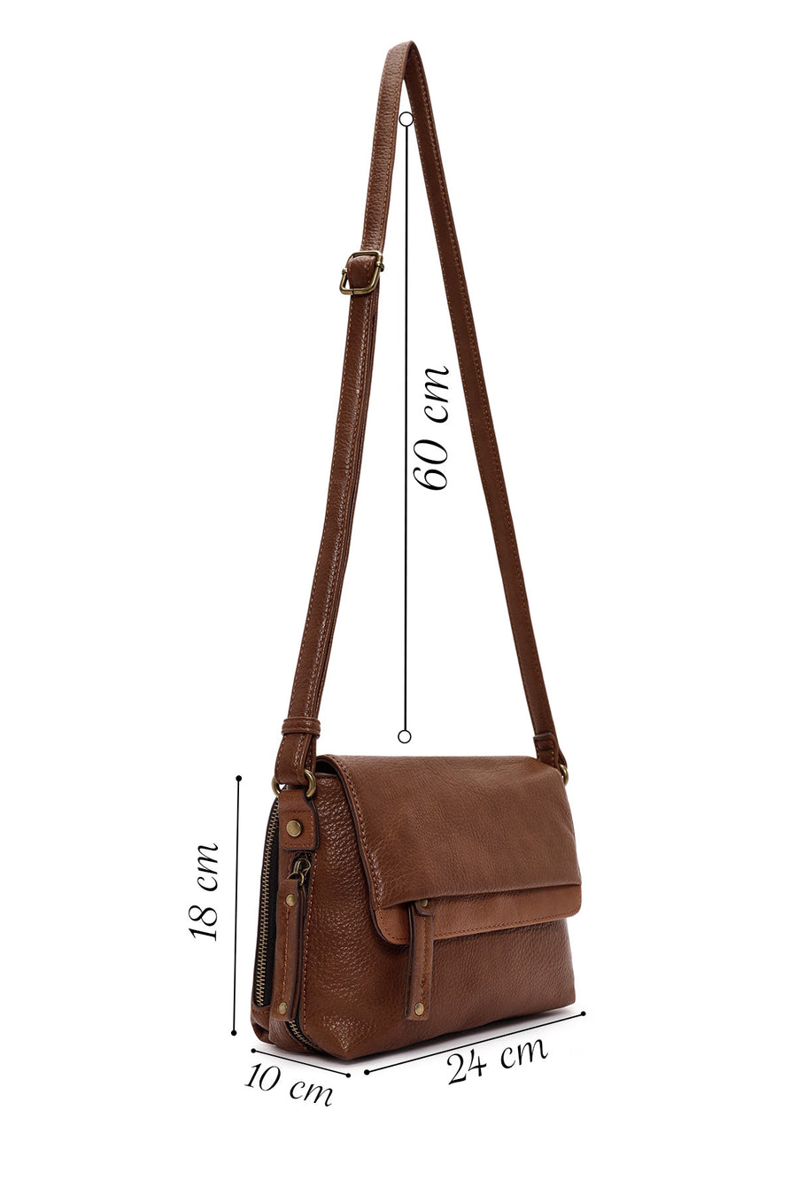 Woman Tan Casual Crossbody Bag