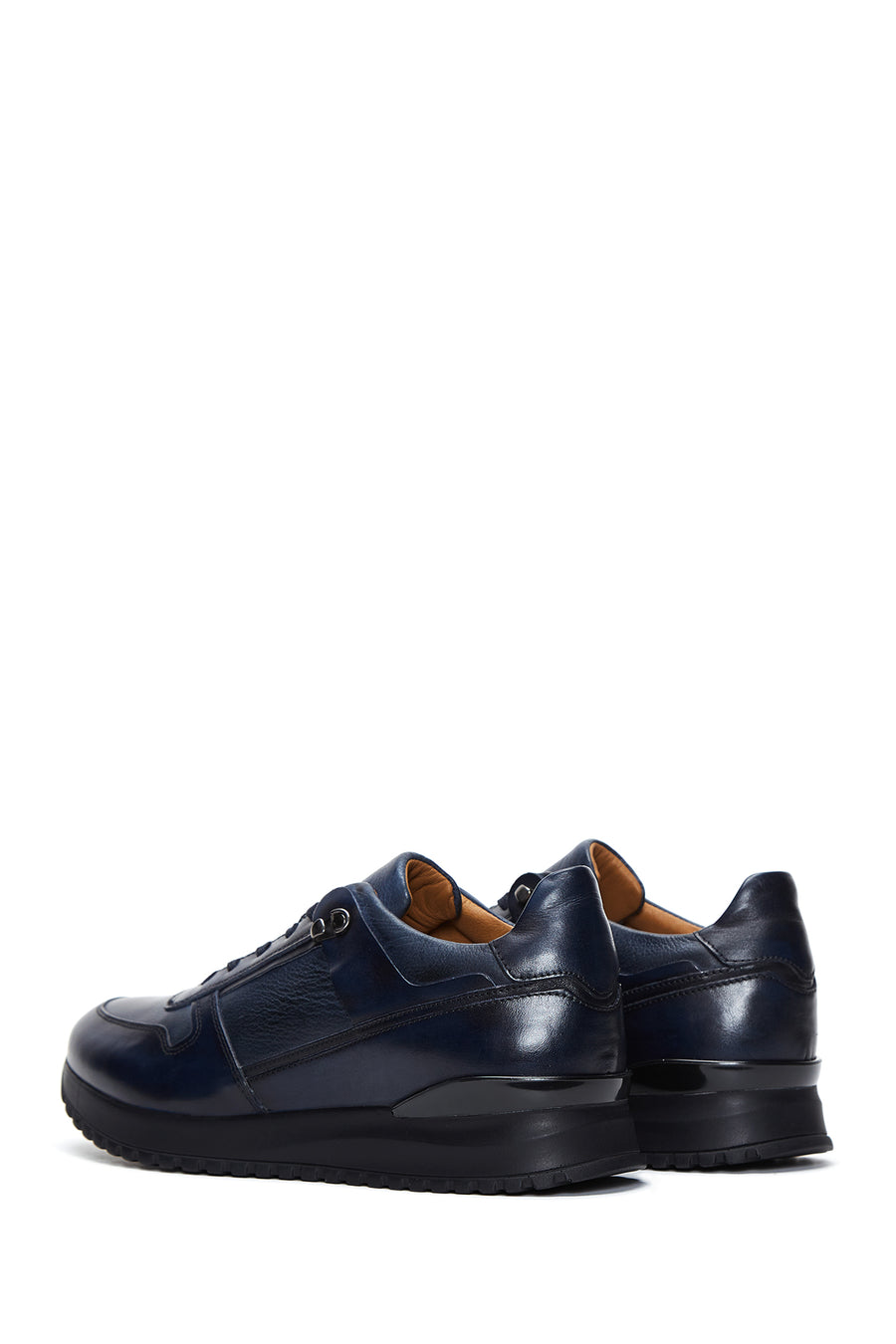Erkek Lacivert Deri Sneaker