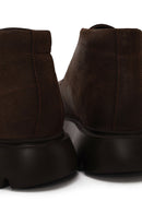 Male Brown Lace-up Nubuck Leather Casual Boots | Derimod