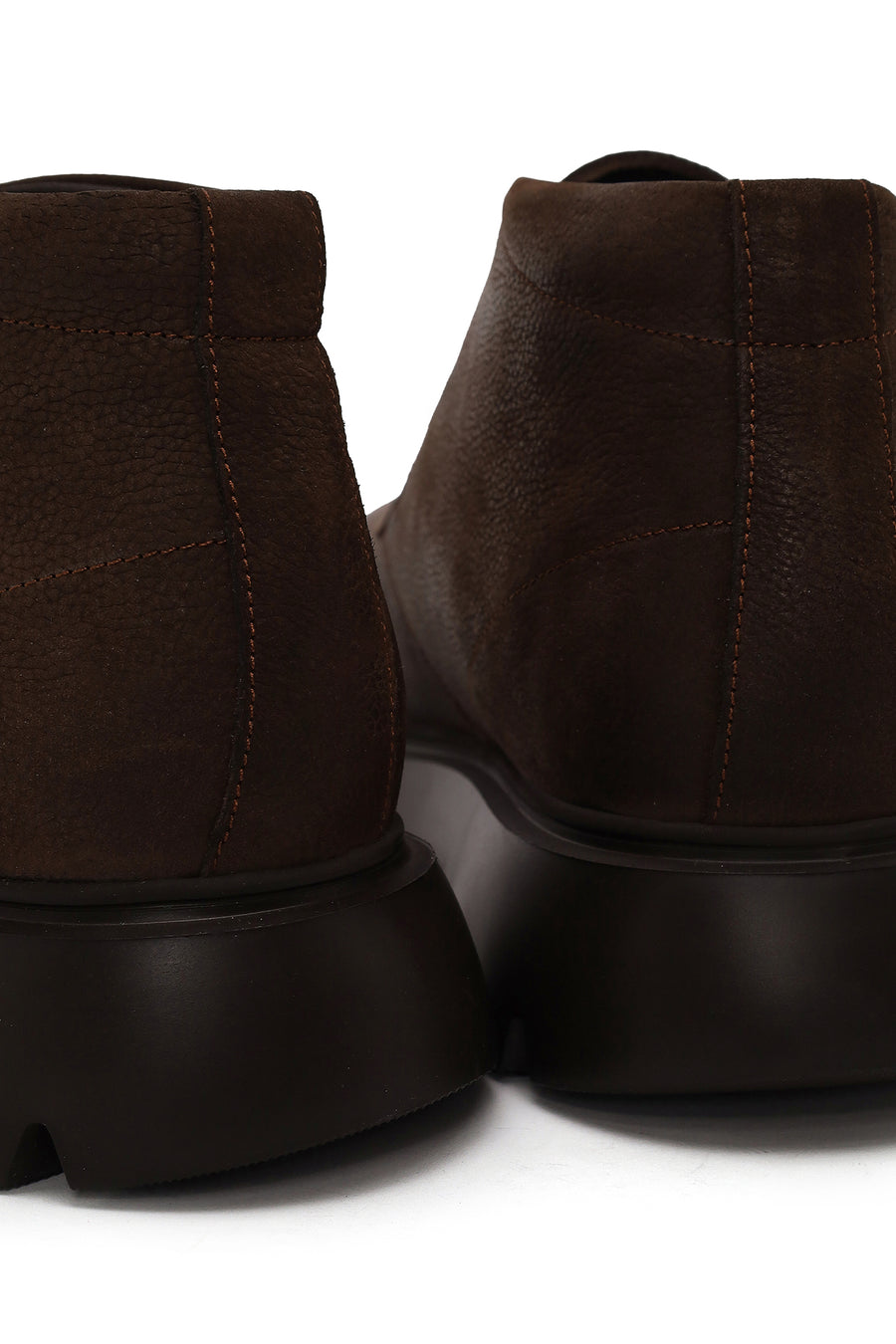 Male Brown Lace-up Nubuck Leather Casual Boots