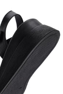 Women's Black Ankle Strap Leather Comfort Sandals | Derimod