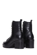 Women's Black Leather Heeled Boots | Derimod