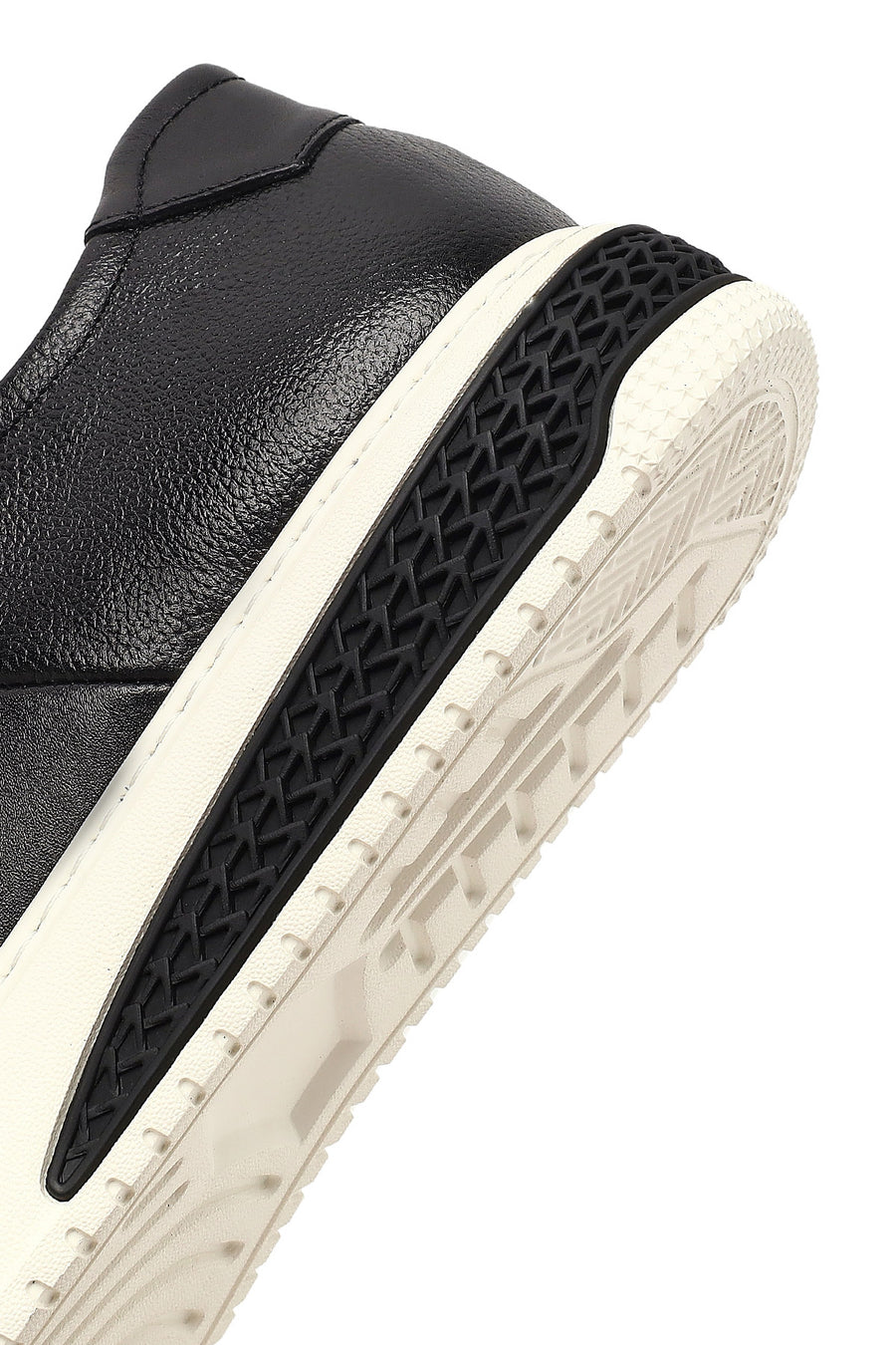 Erkek Siyah Bağcıklı Kalın Tabanlı Deri Sneaker