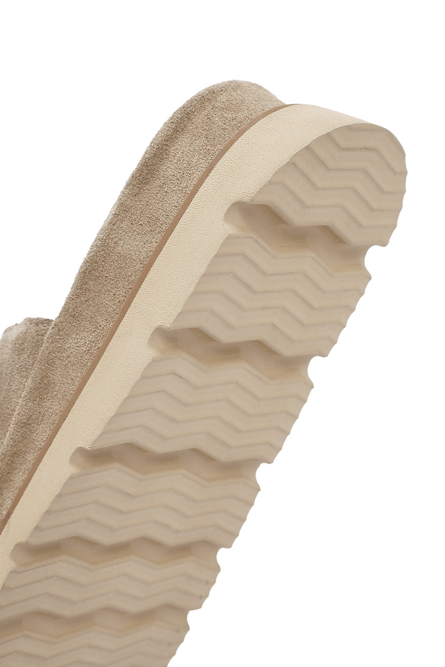 Women's Beige Suede Leather Slippers