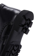 Men's Black Leather Zippered Boots | Derimod