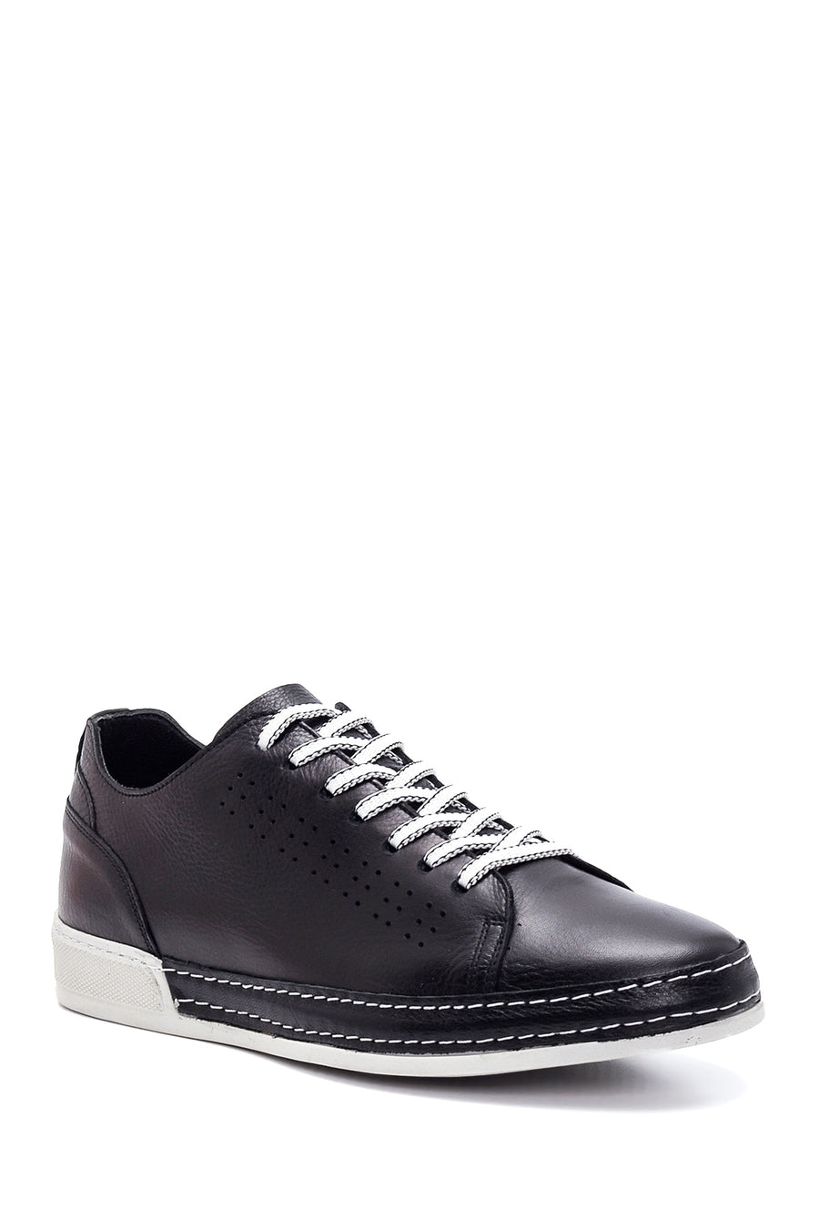Erkek Siyah Deri Sneaker