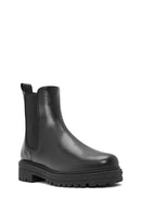 Women's Black Leather Chelsea Boots | Derimod