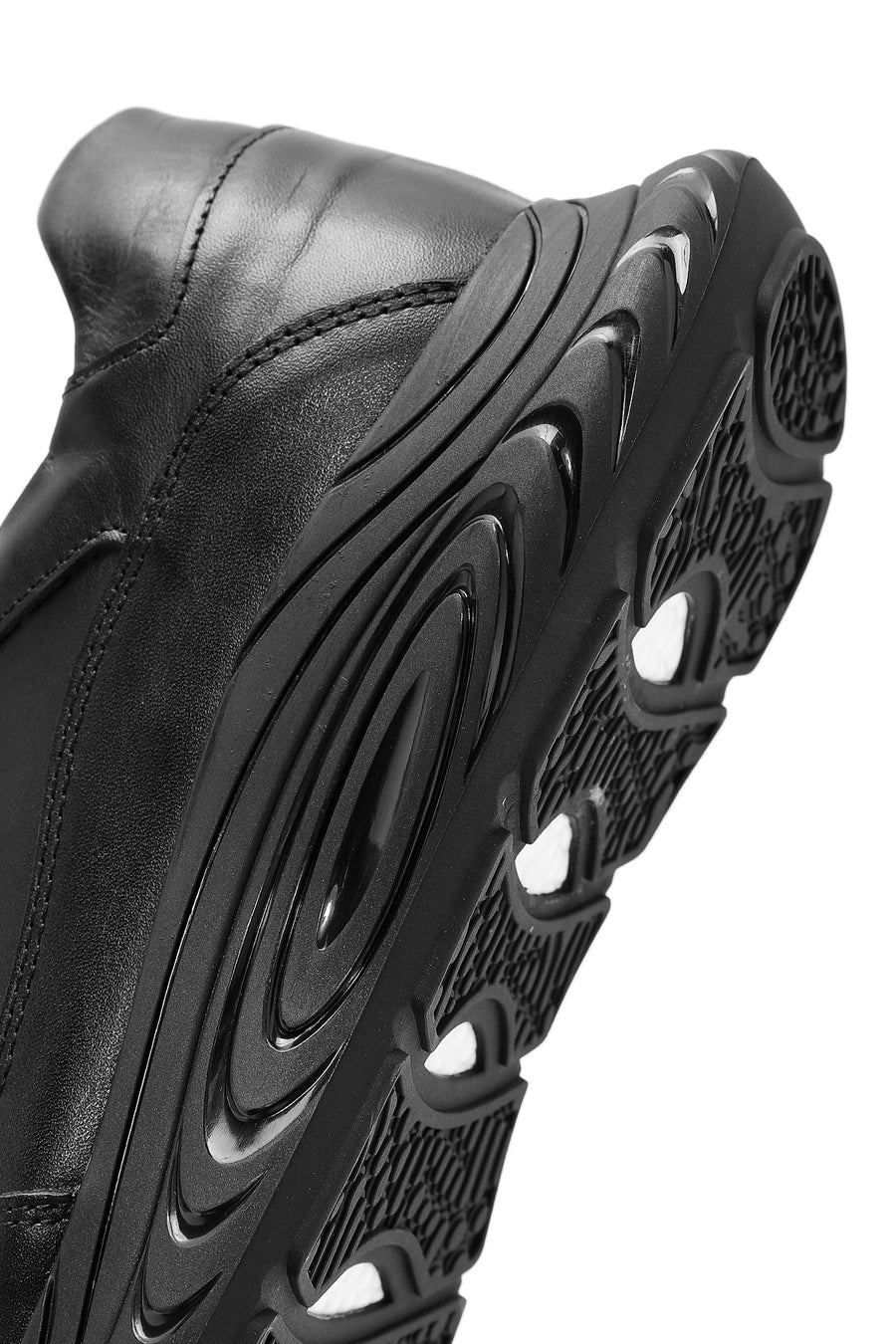 Erkek Siyah Bağcıklı Deri Sneaker