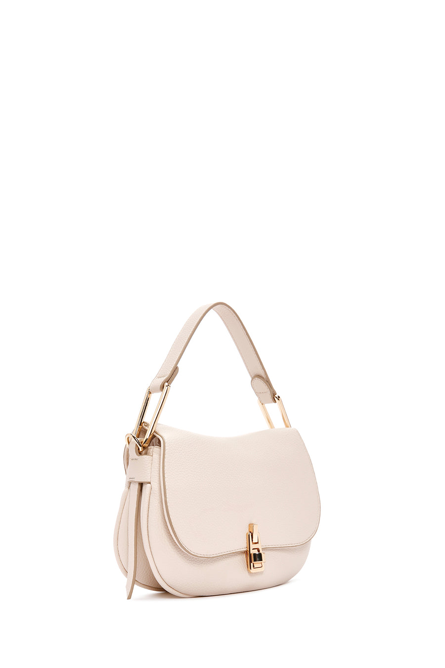 Woman Cream Long-Strap Shoulder Bag