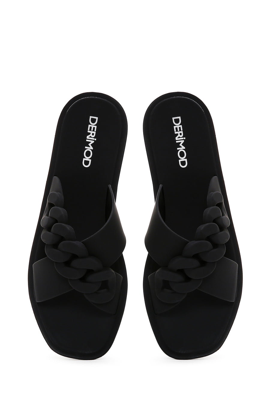 Women's Black Flat Slippers