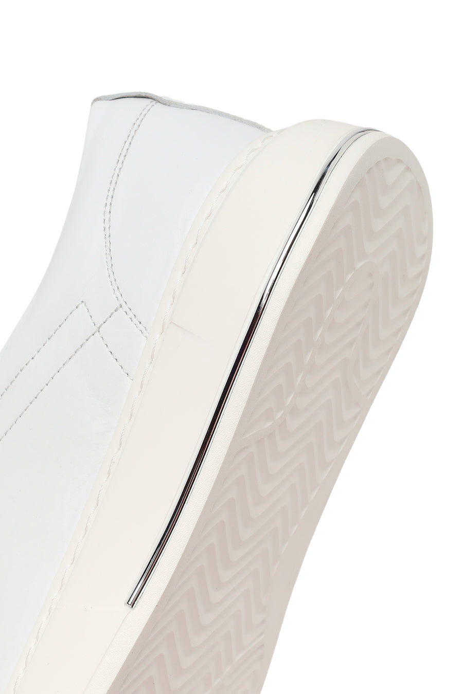 Male White Lace-Up Leather Sneaker
