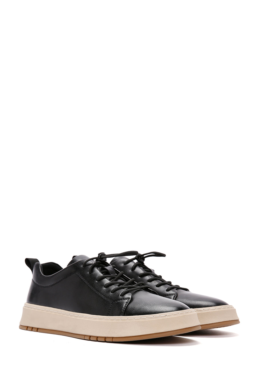 Male Black Lace-Up Leather Sneaker