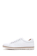 Men's White Leather Casual Sneaker | Derimod