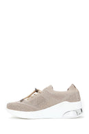 Women's Beige Stone Thick Soled Sneaker | Derimod