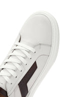 Men's White Lace-up Thick-Sole Leather Sneaker | Derimod