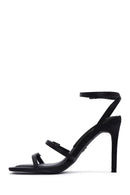 Women's Black Ankle Strap Thin Heel Sandals | Derimod