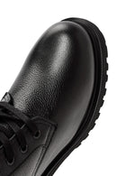 Women's Black Zippered Leather Boots | Derimod