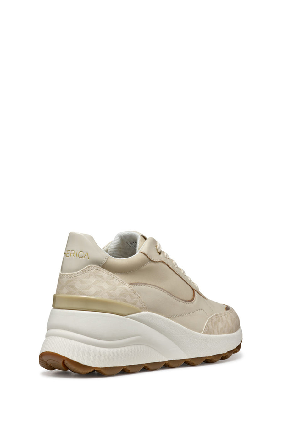 Geox Kadın Krem D Spherica Ec13 A - Nap + Pr.Syn Bağcıklı Dolgu Topuklu Sneaker