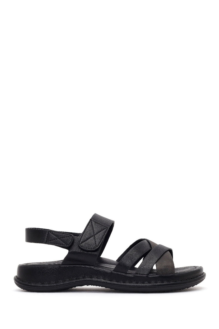 Women's Black Strapped Thick-Soled Comfort Sandals 26SFE463718 | Derimod