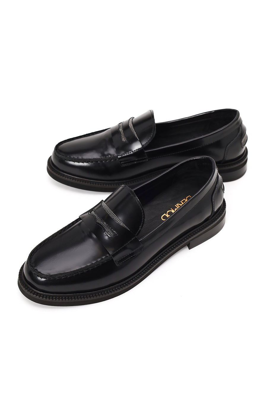 Kadın Siyah Deri Maskülen Loafer