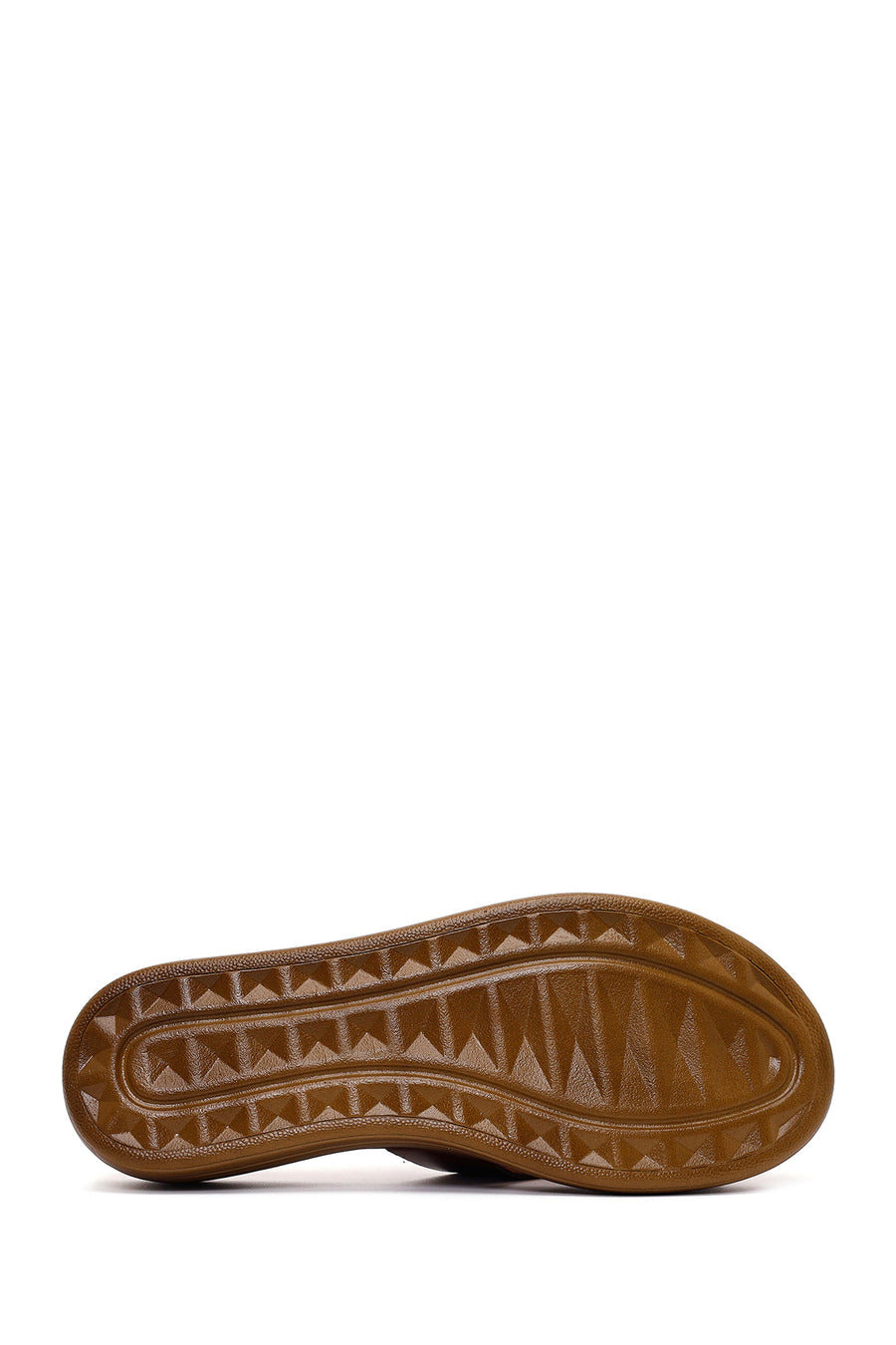 Woman Brown Thick-Soled Leather Slipper