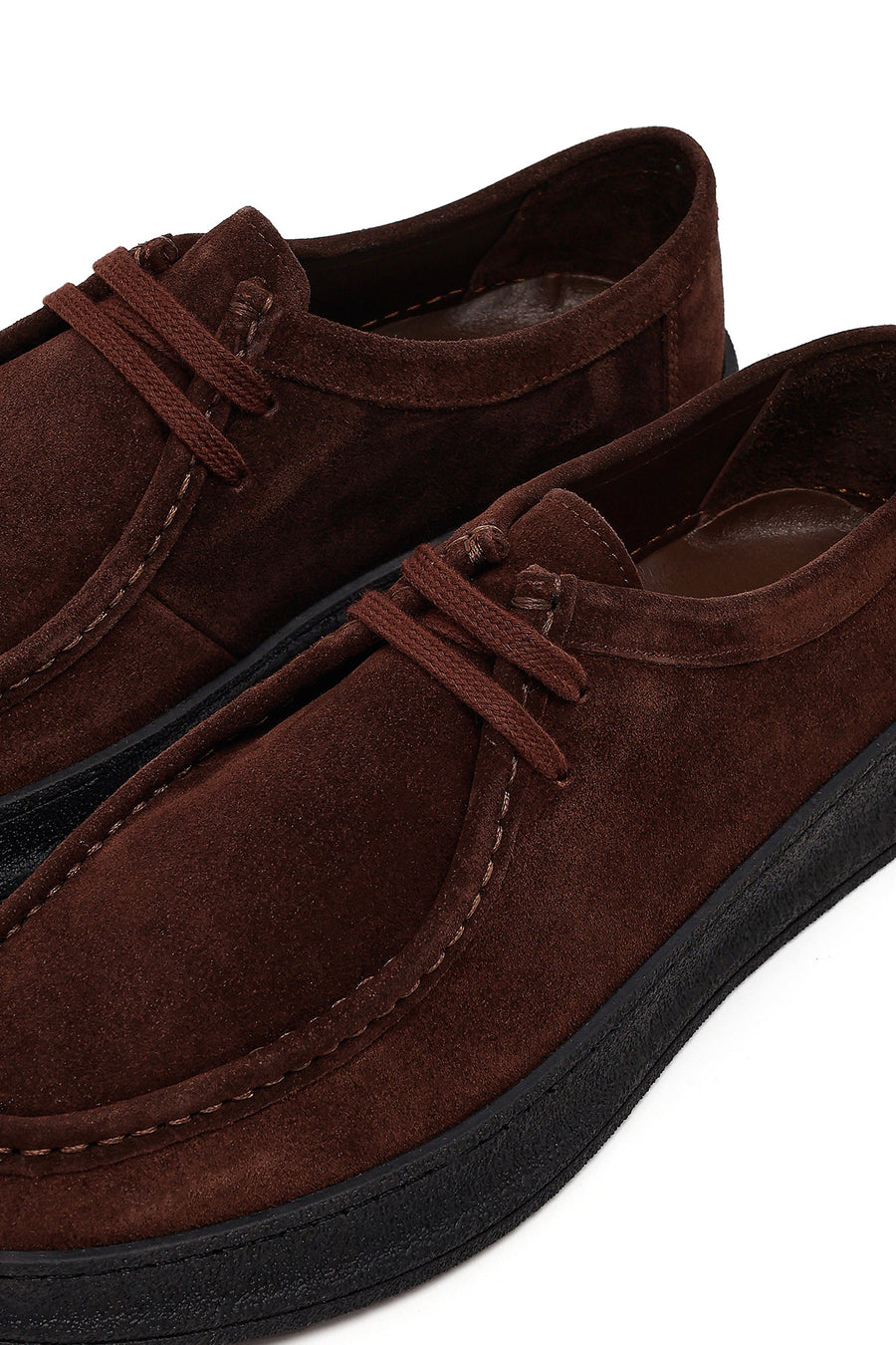 Men's Brown Lace-Up Suede Leather Casual Shoes