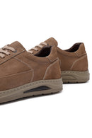 Erkek Bej Bağcıklı Nubuk Deri Sneaker | Derimod