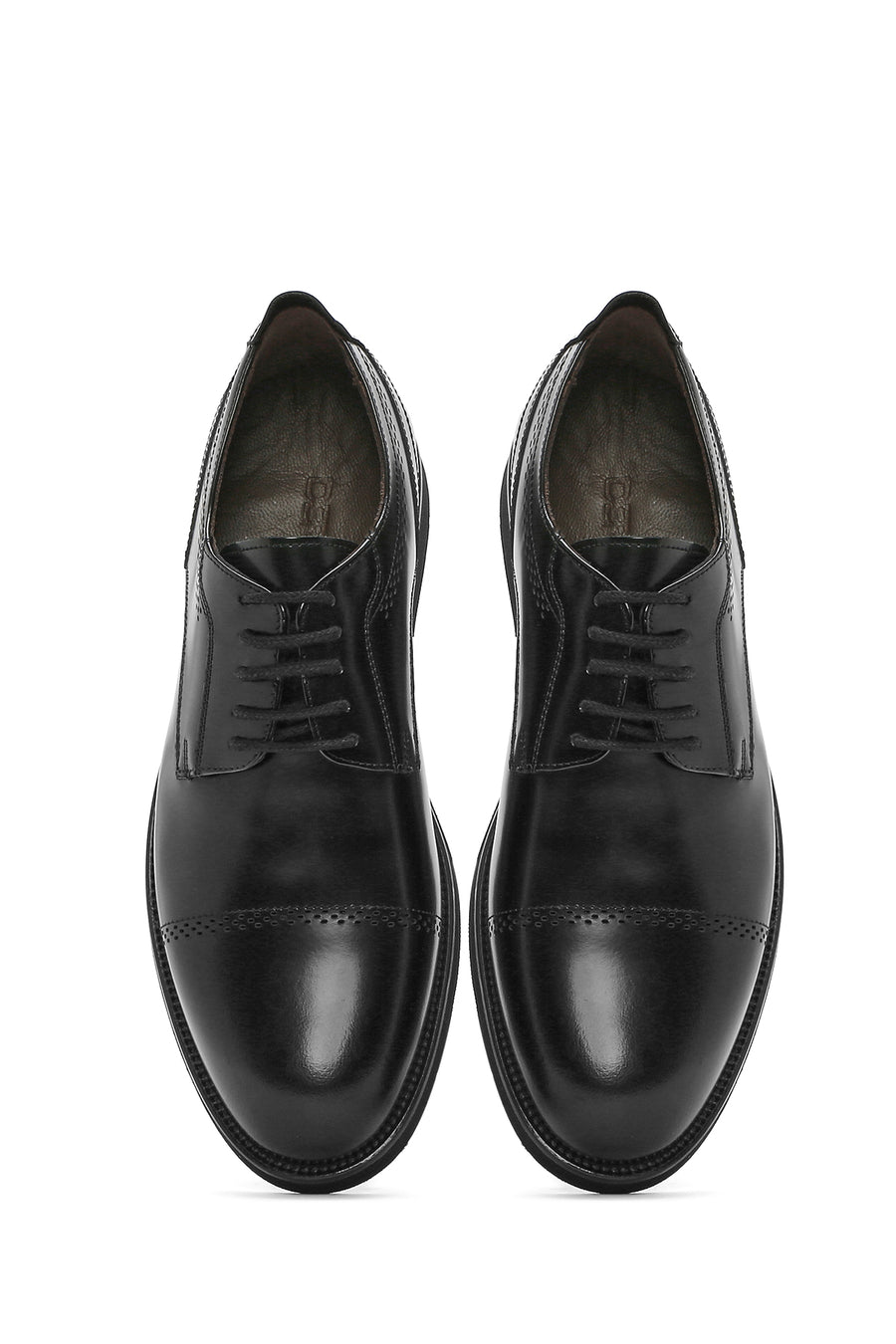 Men's Black Laced Leather Classic Shoes